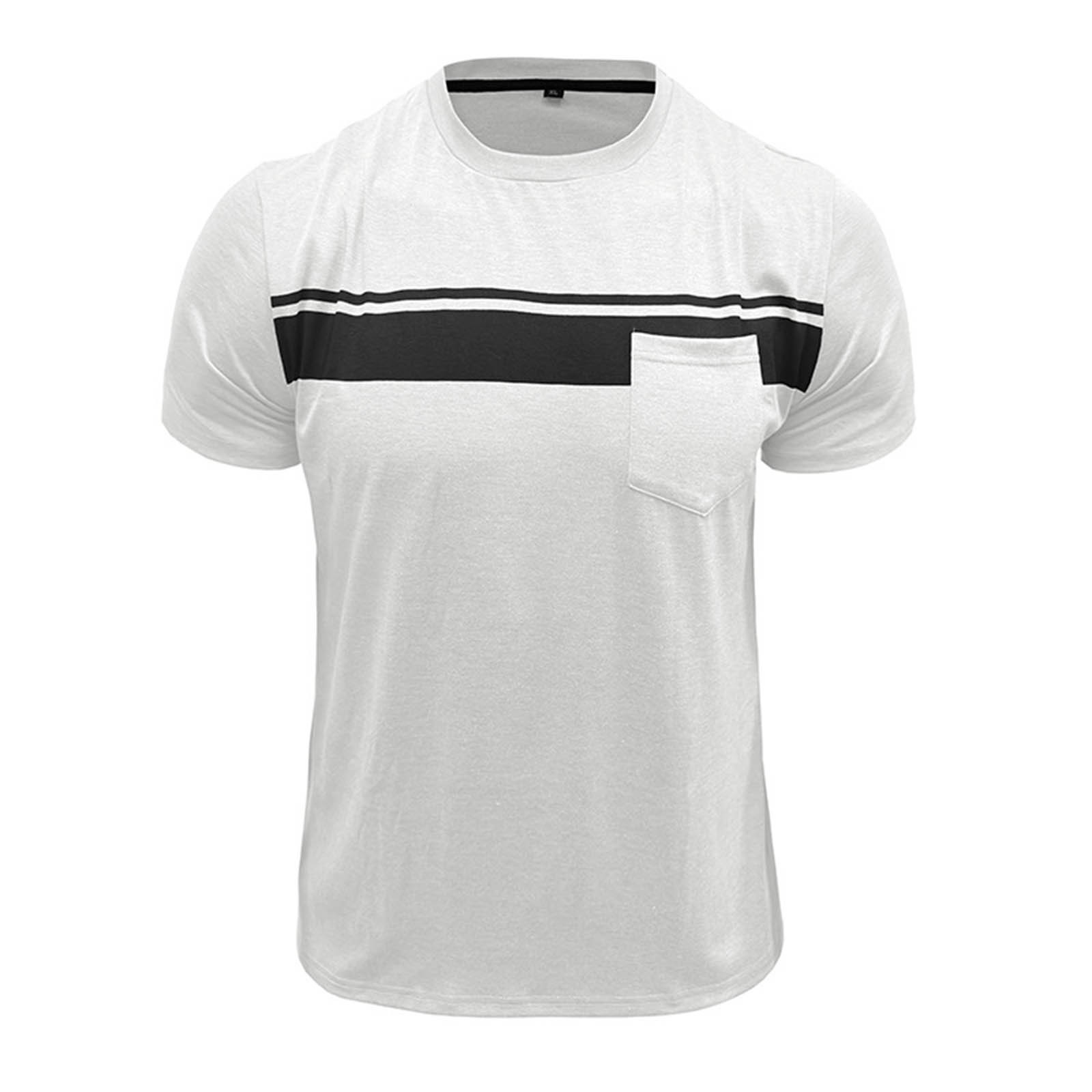 thumbnail image 4 of Camiseta de manga corta con cuello redondo y estampado a rayas para hombre, gráficos en 3D, poliéster y spandex, ropa informal para el día a día, tallas S-XXXL, 4 of 7